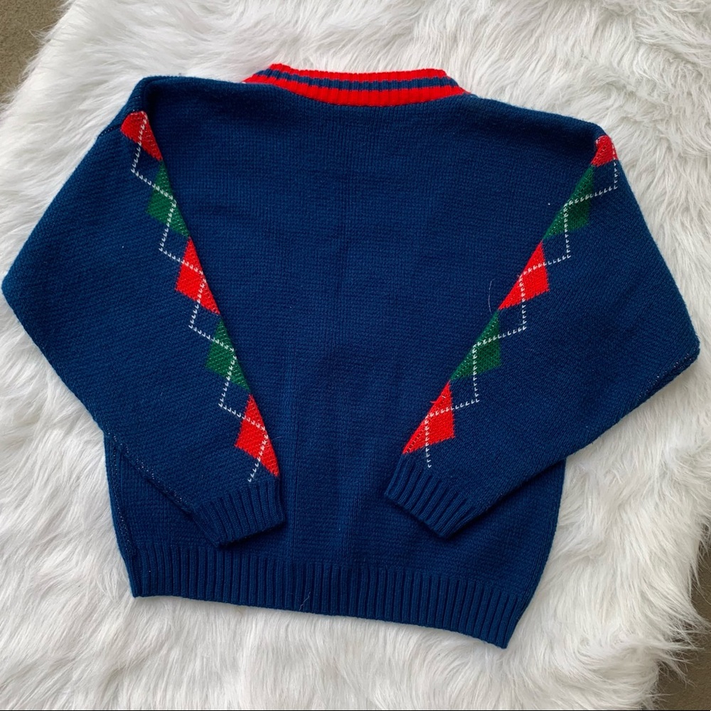 Vintage 70’s Hot Fudge Made in USA Argyle Button Down Cardigan - Picture 4 of 7